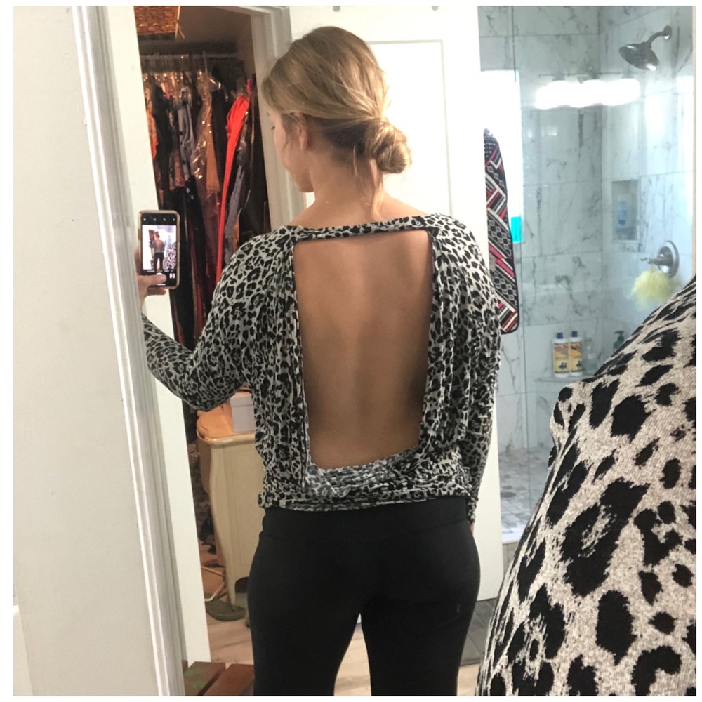 Express Open-Back Cheetah Top - image 1